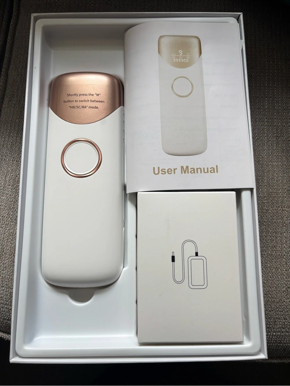 White & Rose Gold Handheld IPL Hair Removal Device